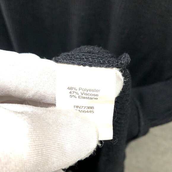 Madewell Long Sleeve Ribbed Mini Dress XS Black Mock Neck Pleated A-Line - Picture 6 of 8